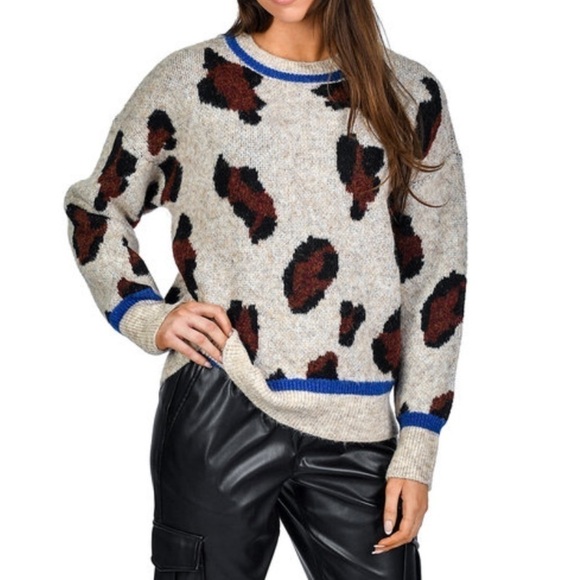 Retrod Yarn Crewneck Animal Print Sweater Size S - Picture 12 of 12